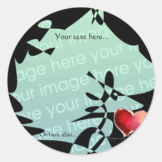 Black Abstract Heart - Make Your Own Stickers (Front)