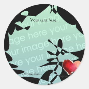 Black Abstract Heart - Make Your Own Stickers