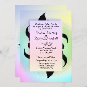 Black Accents on Rainbow Wedding Invitation