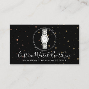Black Accessories Unique Watch Business Card