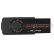 Black Acoustic Guitar Music USB Flash Drive