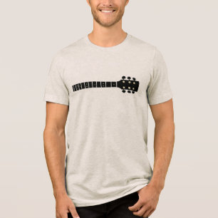 Black Acoustic Guitar Neck Music Oatmeal Tri-Blend Shirt
