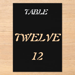 Black Acrylic Table Numbers