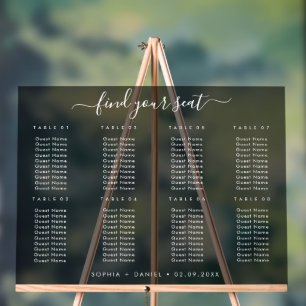 Black Acrylic Table Seating Chart For Wedding