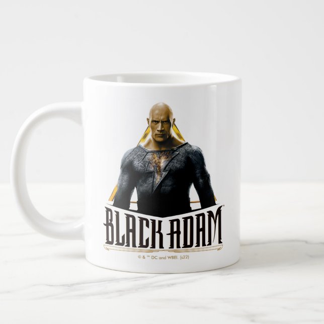 Black Adam Character and Name Graphic Large Coffee Mug (Left)