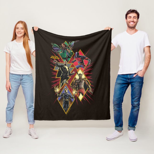 Black Adam Character Diamond Burst Graphic Fleece Blanket (In Situ)