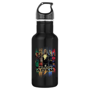 Black Adam Characters In Stripes Graphic 532 Ml Water Bottle