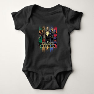 Black Adam Characters In Stripes Graphic Baby Bodysuit