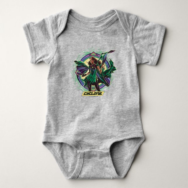 Black Adam | Cyclone Character Graphic Baby Bodysuit (Front)