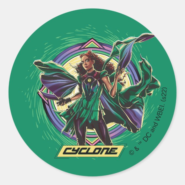 Black Adam | Cyclone Character Graphic Classic Round Sticker (Front)