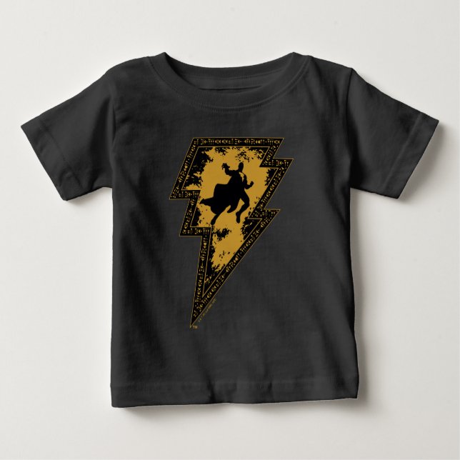 Black Adam Distressed Lightning Bolt Graphic Baby T-Shirt (Front)
