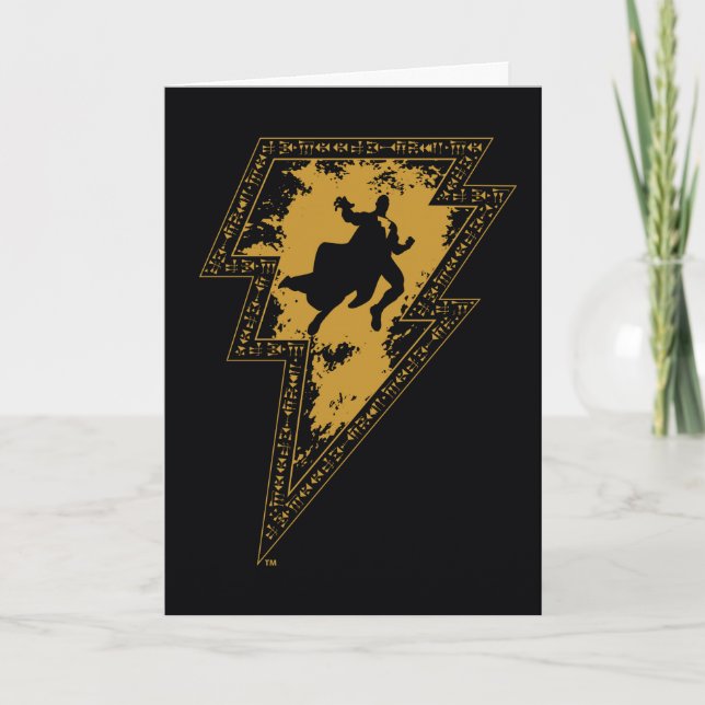 Black Adam Distressed Lightning Bolt Graphic Card (Front)