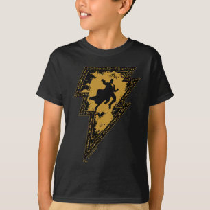 Black Adam Distressed Lightning Bolt Graphic T-Shirt