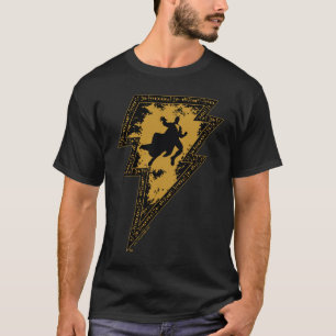 Black Adam Distressed Lightning Bolt Graphic T-Shirt