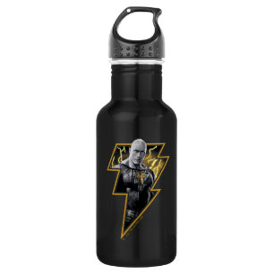 Black Adam Gray and Gold Lightning Graphic 532 Ml Water Bottle