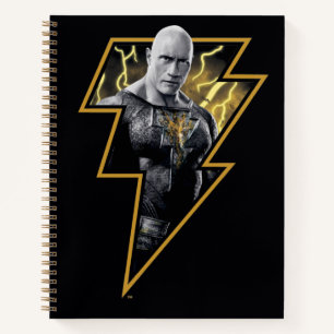 Black Adam Gray and Gold Lightning Graphic Notebook