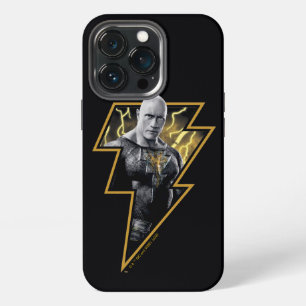 Black Adam Grey and Gold Lightning Graphic iPhone 13 Pro Case