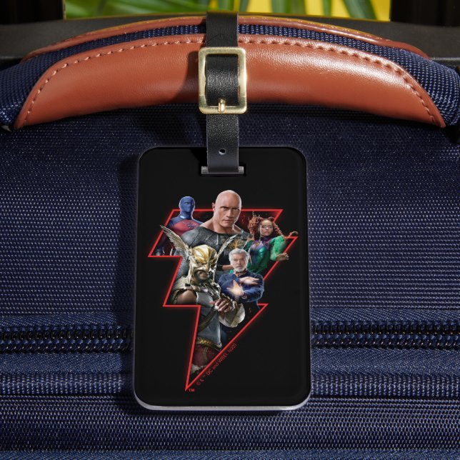 Black Adam Group Lightning Graphic Luggage Tag (Front Insitu 2)