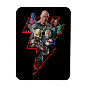 Black Adam Group Lightning Graphic Magnet