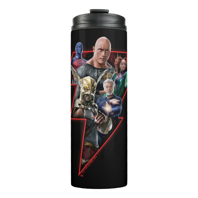 Black Adam Group Lightning Graphic Thermal Tumbler (Front)