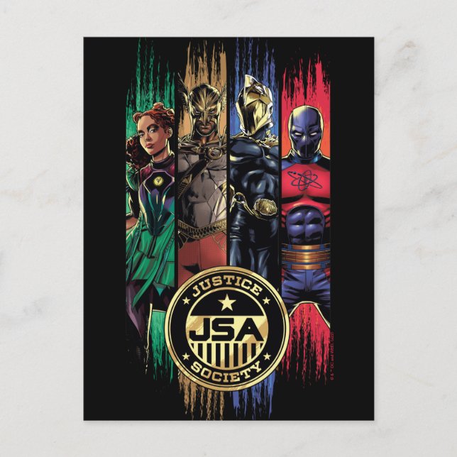 Black Adam Justice Society Heroes In Stripes Postcard (Front)