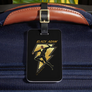 Black Adam Lightning Bolt Character Illustration Luggage Tag