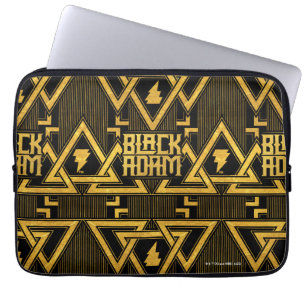 Black Adam Lightning Bolt Triangular Pattern Laptop Sleeve