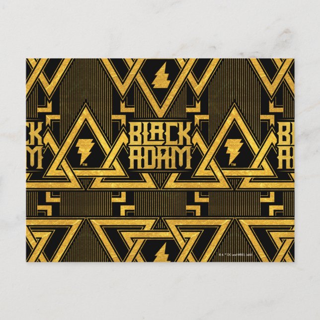Black Adam Lightning Bolt Triangular Pattern Postcard (Front)