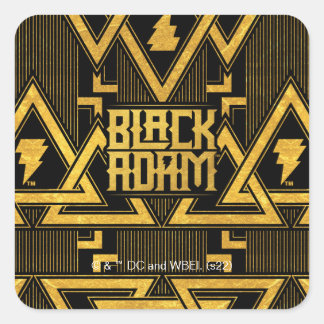 Black Adam Lightning Bolt Triangular Pattern Square Sticker