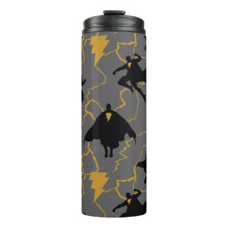 Black Adam Lightning Silhouette Pattern Thermal Tumbler