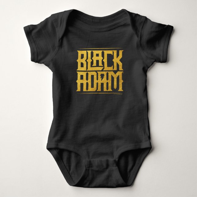 Black Adam Stacked Name Graphic Baby Bodysuit (Front)