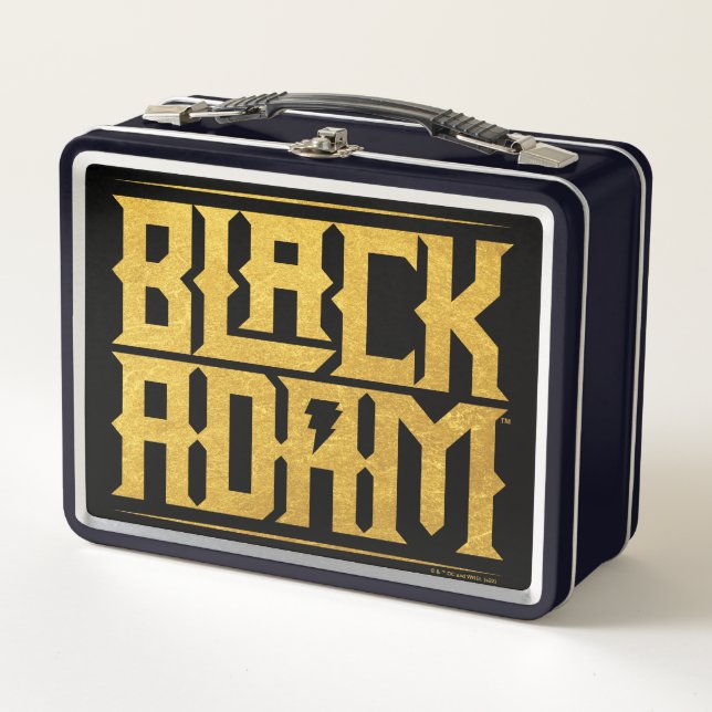Black Adam Stacked Name Graphic Metal Lunch Box (Front)