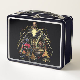Black Adam Triangular Group Graphic Metal Lunch Box