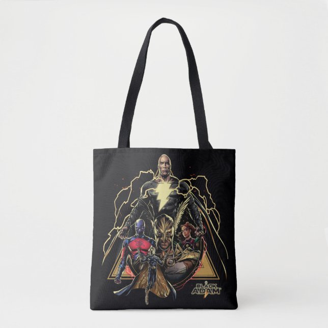 Black Adam Triangular Group Graphic Tote Bag (Front)