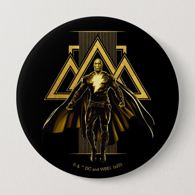Black Adam Triangular Pillar Graphic 10 Cm Round Badge (Front)