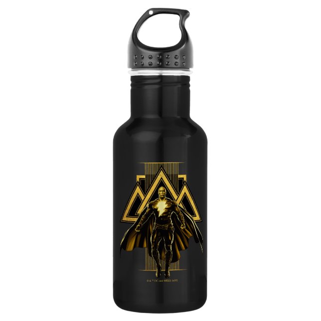 Black Adam Triangular Pillar Graphic 532 Ml Water Bottle (Front)