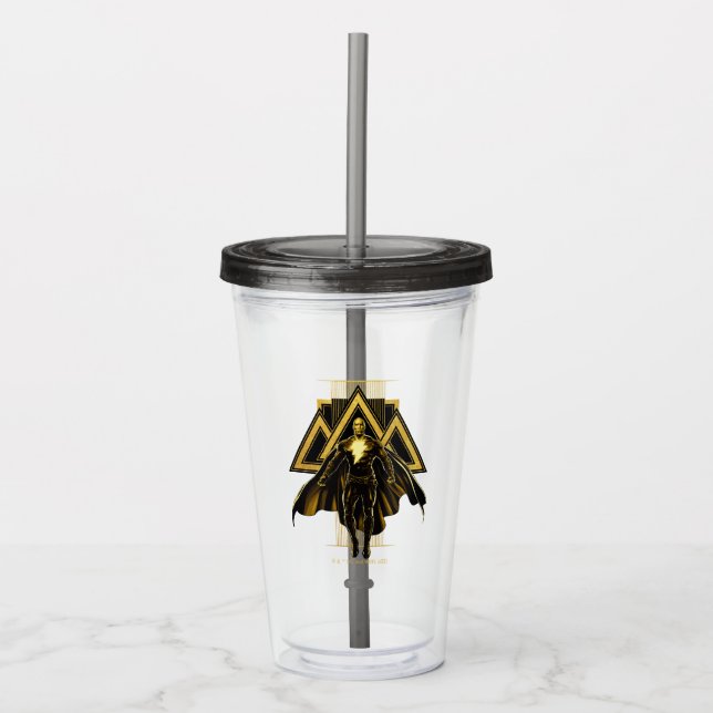 Black Adam Triangular Pillar Graphic Acrylic Tumbler (Front)
