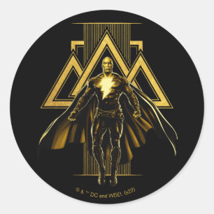 Black Adam Triangular Pillar Graphic Classic Round Sticker