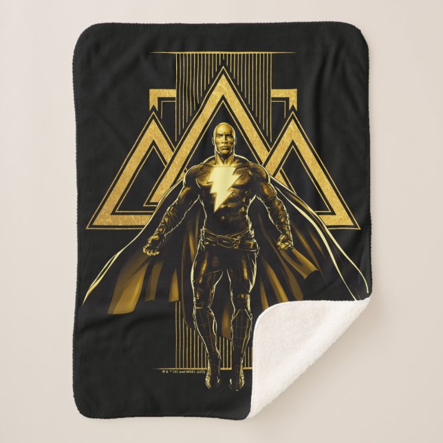 Black Adam Triangular Pillar Graphic Sherpa Blanket (Front)
