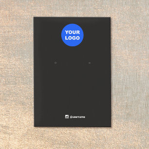 Black Add Logo Earring Display Social Networking