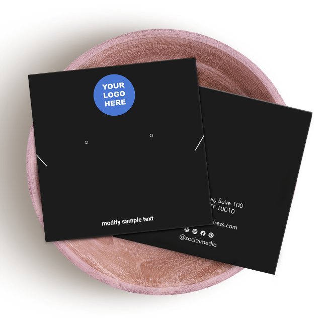 Black Add Your Logo Necklace Earring Display (Creator Uploaded)