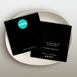 Black Add Your Logo Stud Earring Display