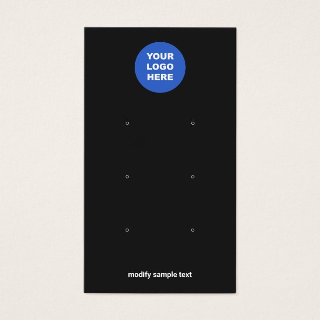 Black Add Your Logo Three Earring Display Card (Front)