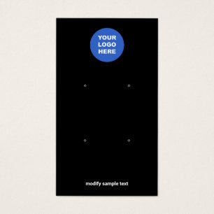 Black Add Your Logo Two Earring Display Card