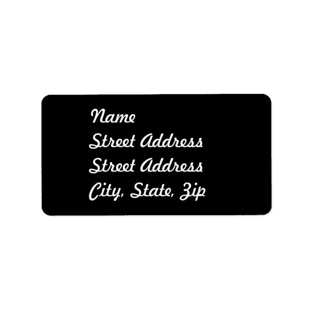 Black Address Sticker (Front)