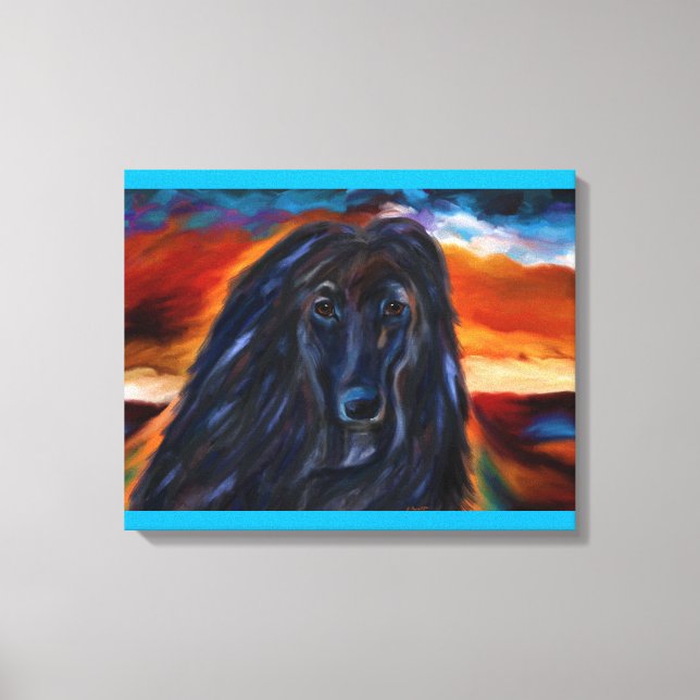 Black Afghan Hound Art Products! Canvas Print (Front)