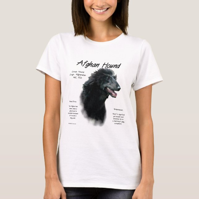 Black Afghan Hound History  T-Shirt (Front)