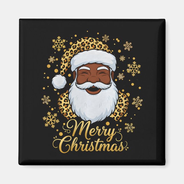 Black African Afro American Santa Claus Christmas  Magnet (Front)