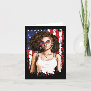 Black African American 4th Of July Flag Patriotic Card