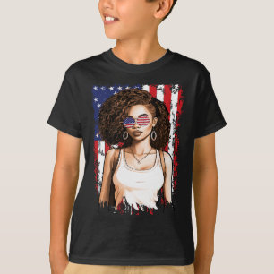 Black African American 4th Of July Flag Patriotic T-Shirt
